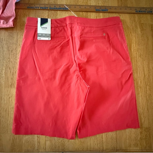 IZOD NEW Golf Shorts 3 set Coral pink purple ladies 14 moisture wicking stretch - Picture 4 of 15